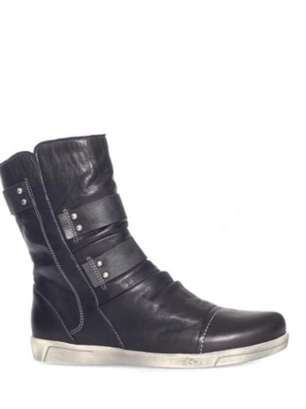 Cloud Black Leather Wool Lined Ankle Boots Size 9.5 Cozy Comfort